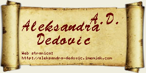 Aleksandra Dedović vizit kartica
